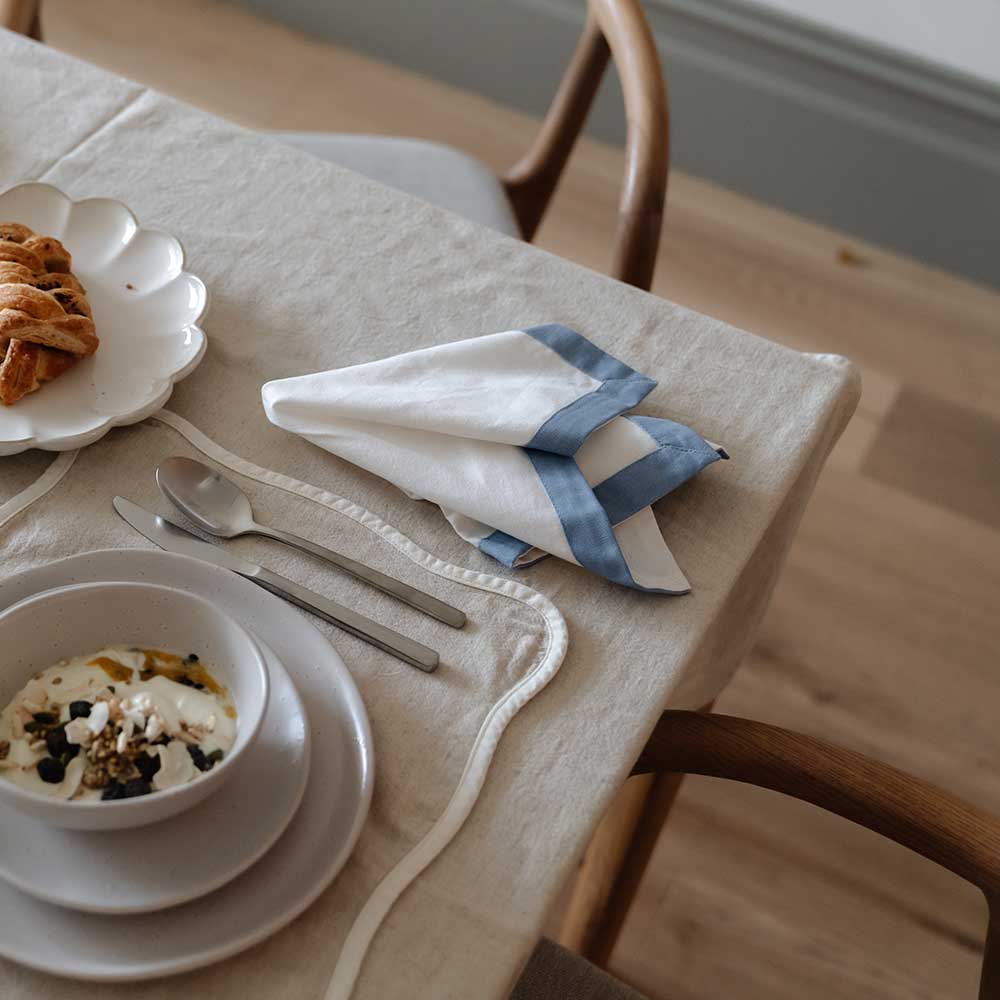 100% Cotton Linen Napkins - Blue Bell (set of 2)