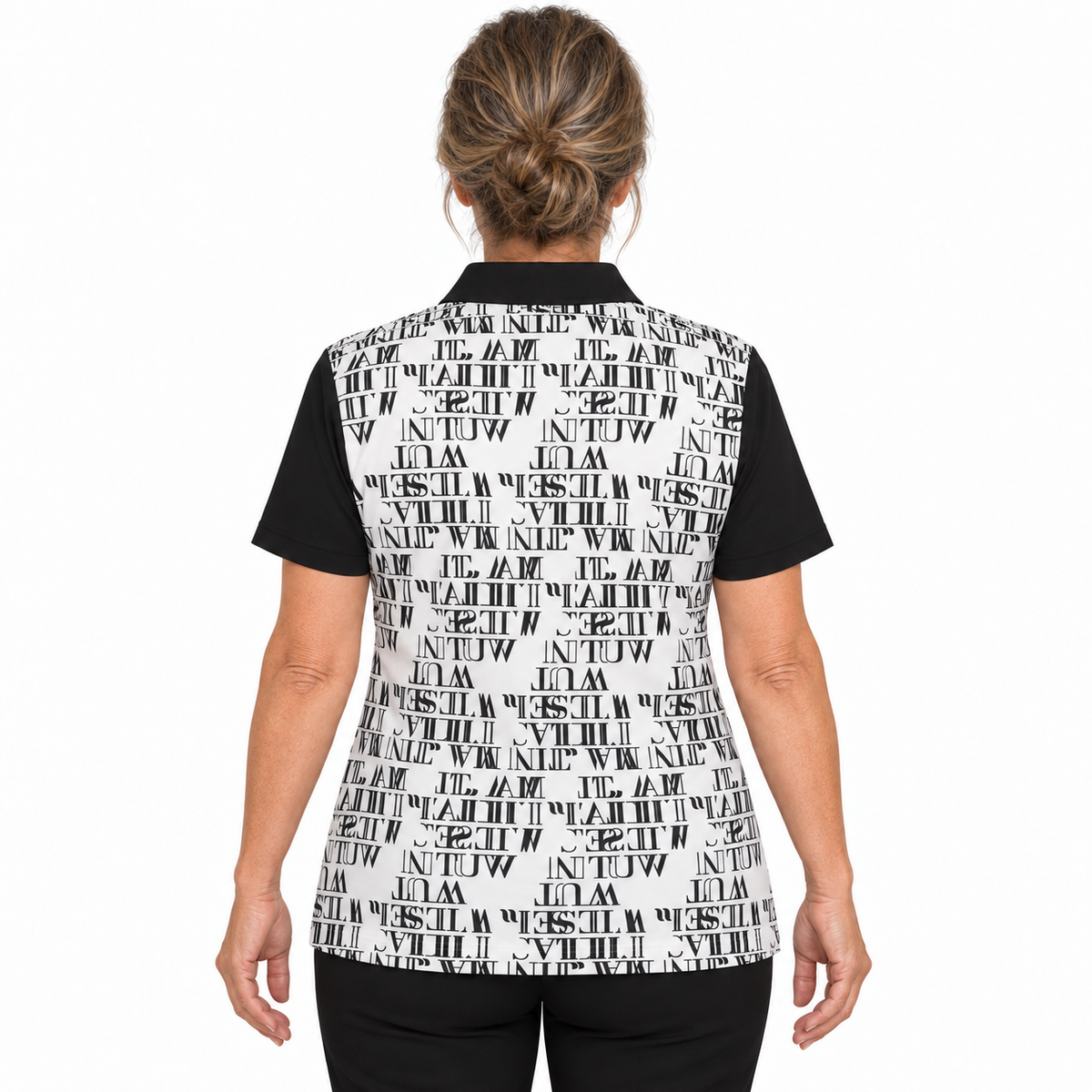 Sporte Leisure Verse 4-Button Sublimated Short Sleeve Golf Polo Shirt in White