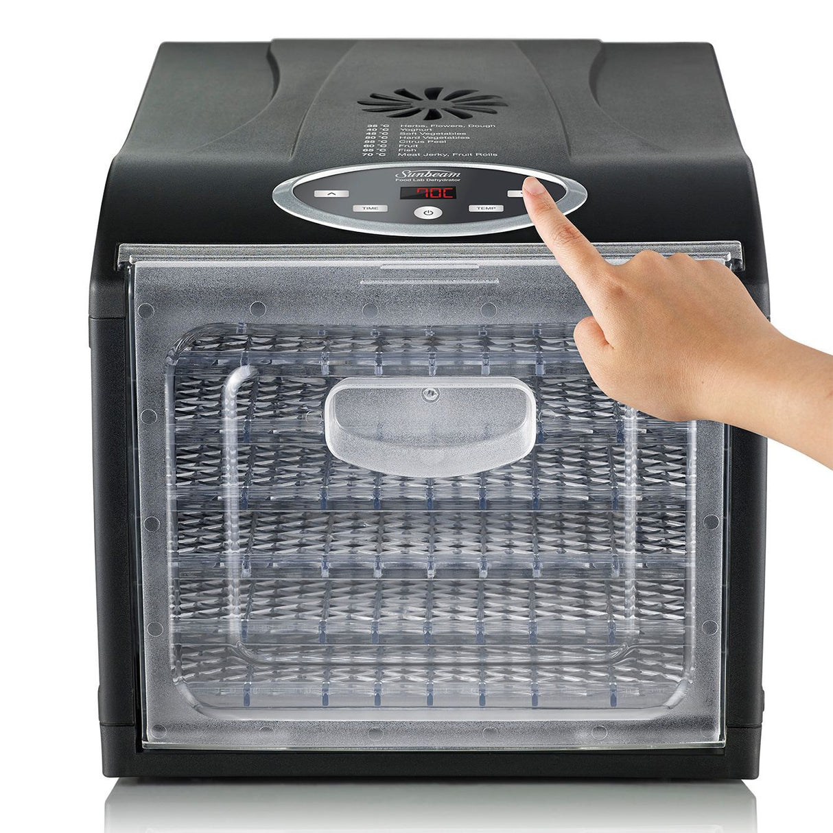 Sunbeam Food Lab Electronic Dehydrator with Mesh Tray Fruits Vegetable Dryer - Black - DT6000
