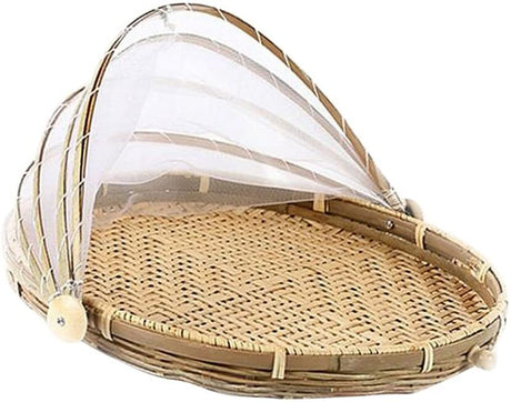 Davis & Waddell Collapsible Mesh Food Cover with Bamboo Tray
