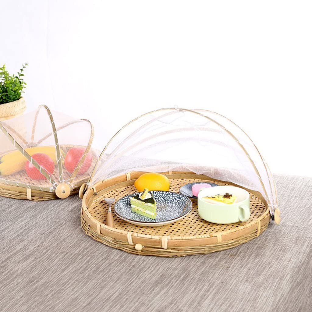 Davis & Waddell Collapsible Mesh Food Cover with Bamboo Tray