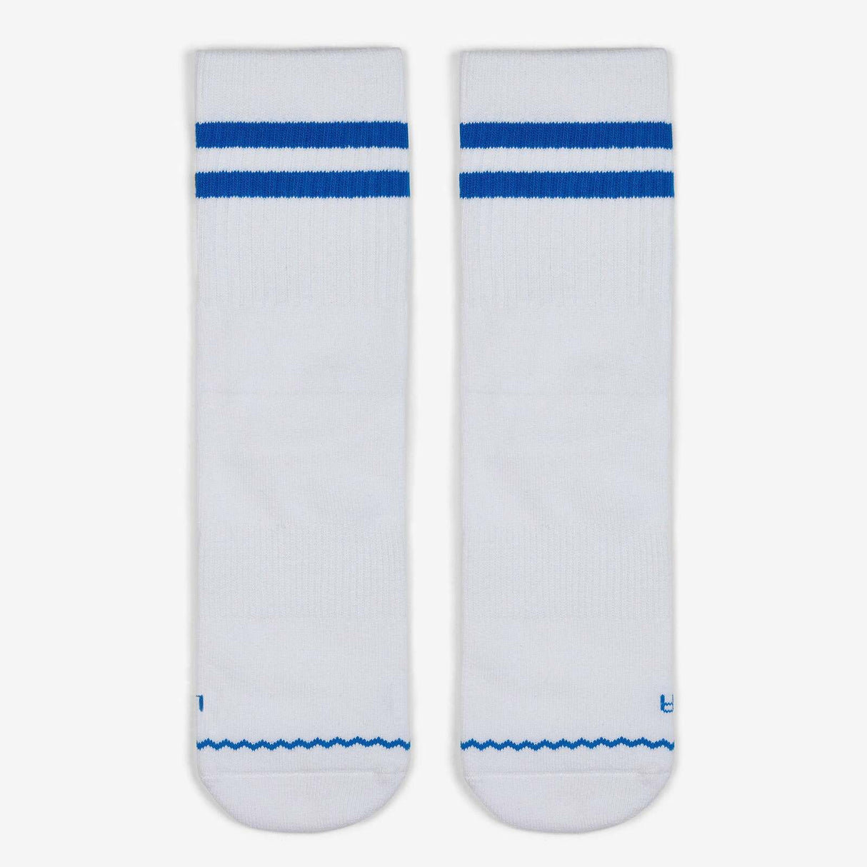 Volley Unisex Mid Socks - Combed Cotton in White/Blue