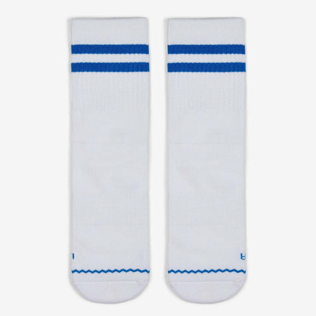Volley Unisex Mid Socks - Combed Cotton in White/Blue