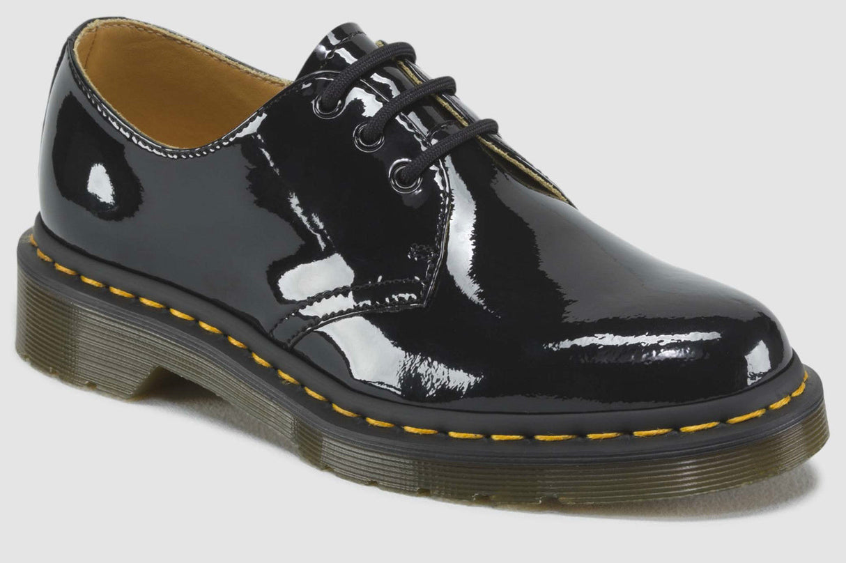 Dr. Martens 1461 3 Eye Shoes Genuine Leather Ladies Womens Shiny - Black Patent Lamper