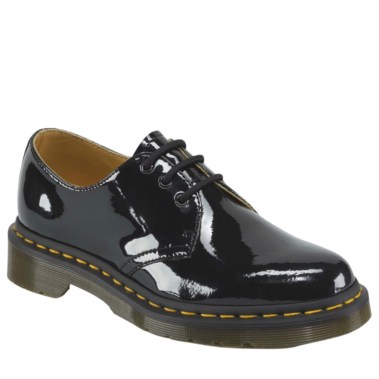 Dr. Martens 1461 3 Eye Shoes Genuine Leather Ladies Womens Shiny - Black Patent Lamper