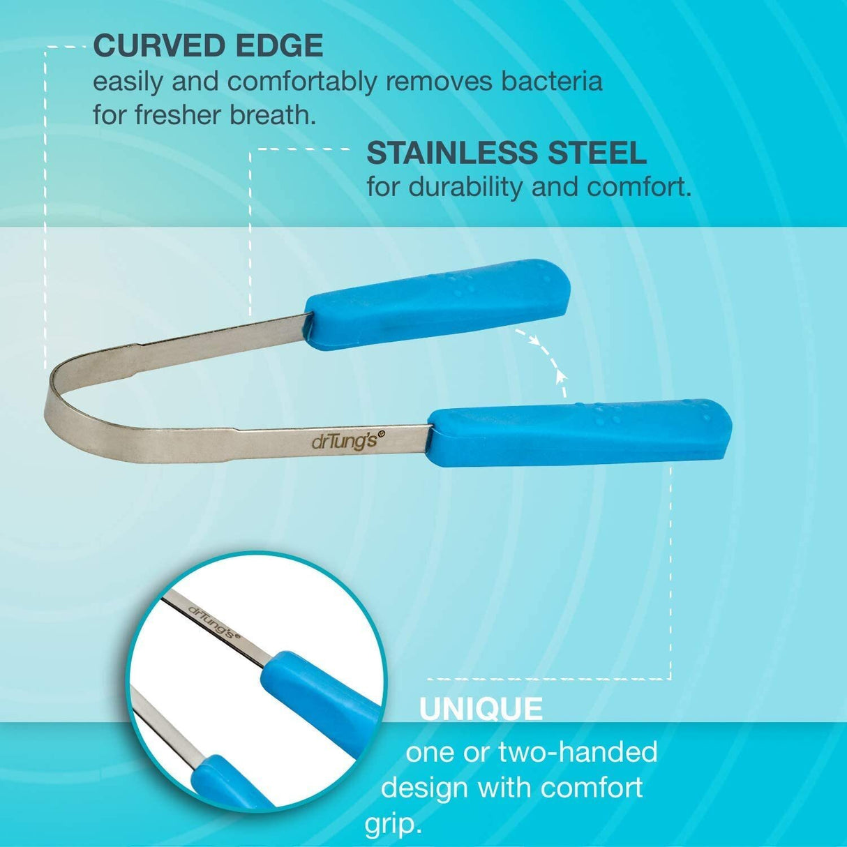 Dr Tung's TONGUE CLEANER Dental Hygiene Stainless Steel Scraper Dr. Tungs