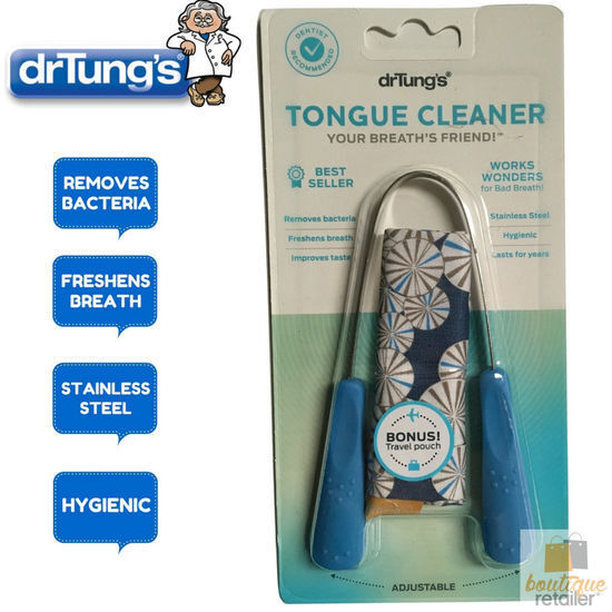 Dr Tung's TONGUE CLEANER Dental Hygiene Stainless Steel Scraper Dr. Tungs