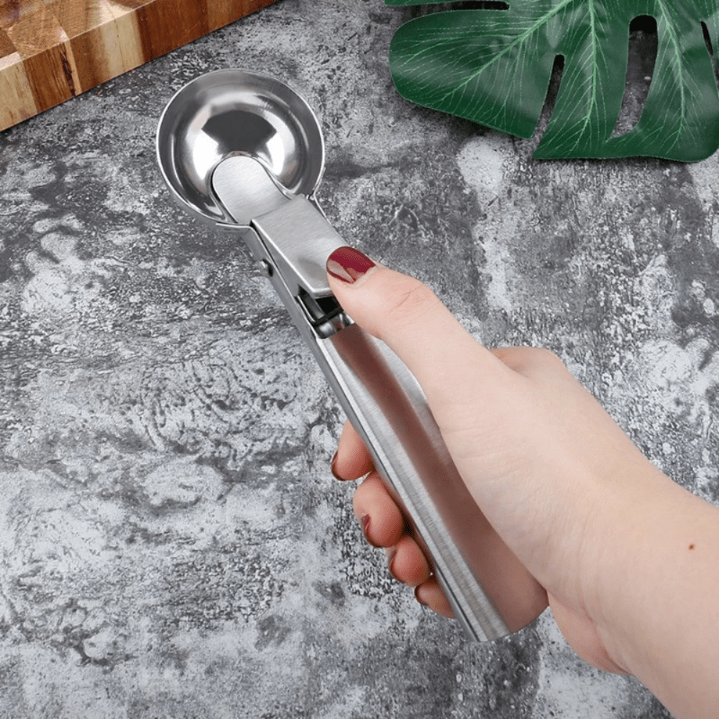 Stainless Steel Heavy Duty Ice Cream Scoop w/ Trigger Dishwasher Safe