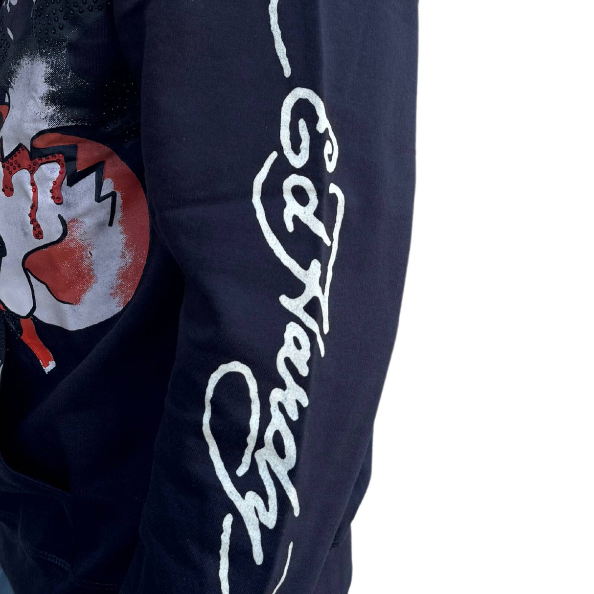 Ed Hardy Mens Hoodie Jumper - Skull Eagle - Charcoal