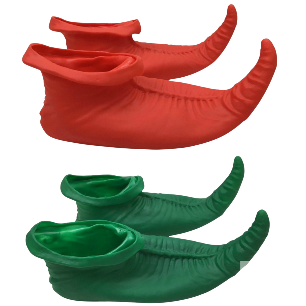 ELF SHOES Christmas Costume Elves Latex Dress Up Party Xmas St Patricks Day Boots - Red