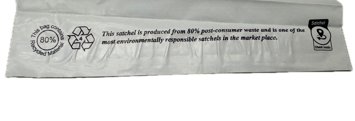 Enviro 80 Recycled Courier Satchel – 500g Self-Seal Poly Mailer (355x220x45mm)