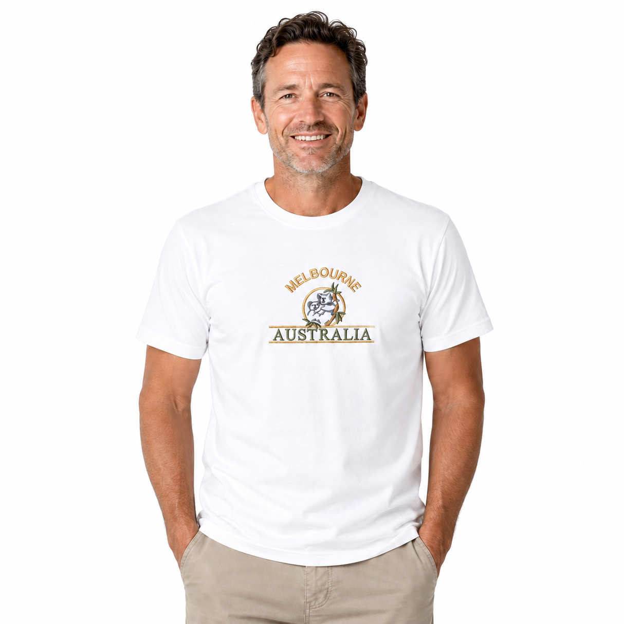 Adult Koala Melbourne Australia T-Shirt - White (100% Cotton Souvenir Gift Tee Top)