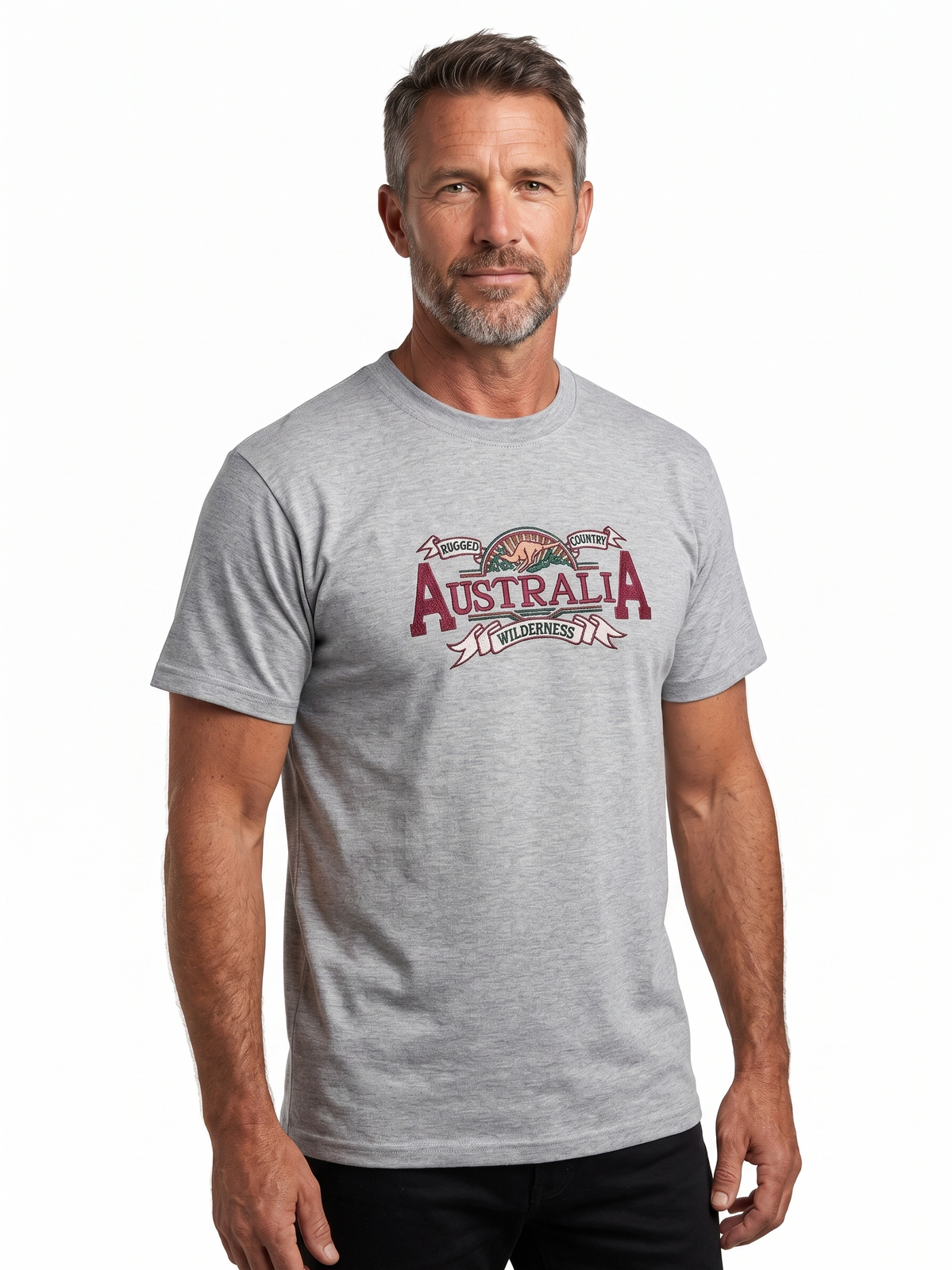Adult Australian Wilderness Souvenir T Shirt - Grey (100% Cotton Tee Top)