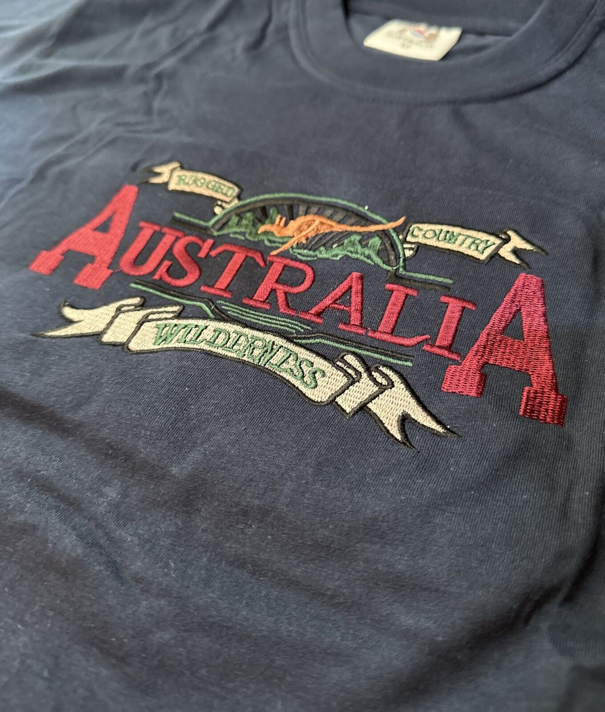 Adult Australian Wilderness Souvenir T Shirt - Navy Blue (100% Cotton Tee Top)