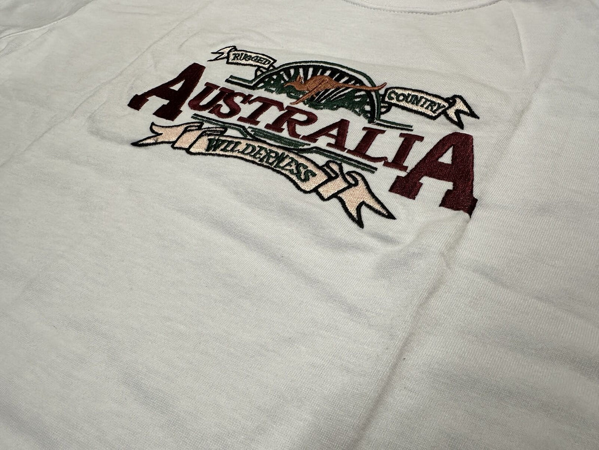 Adult Australian Wilderness Souvenir T Shirt - White (100% Cotton Tee Top)