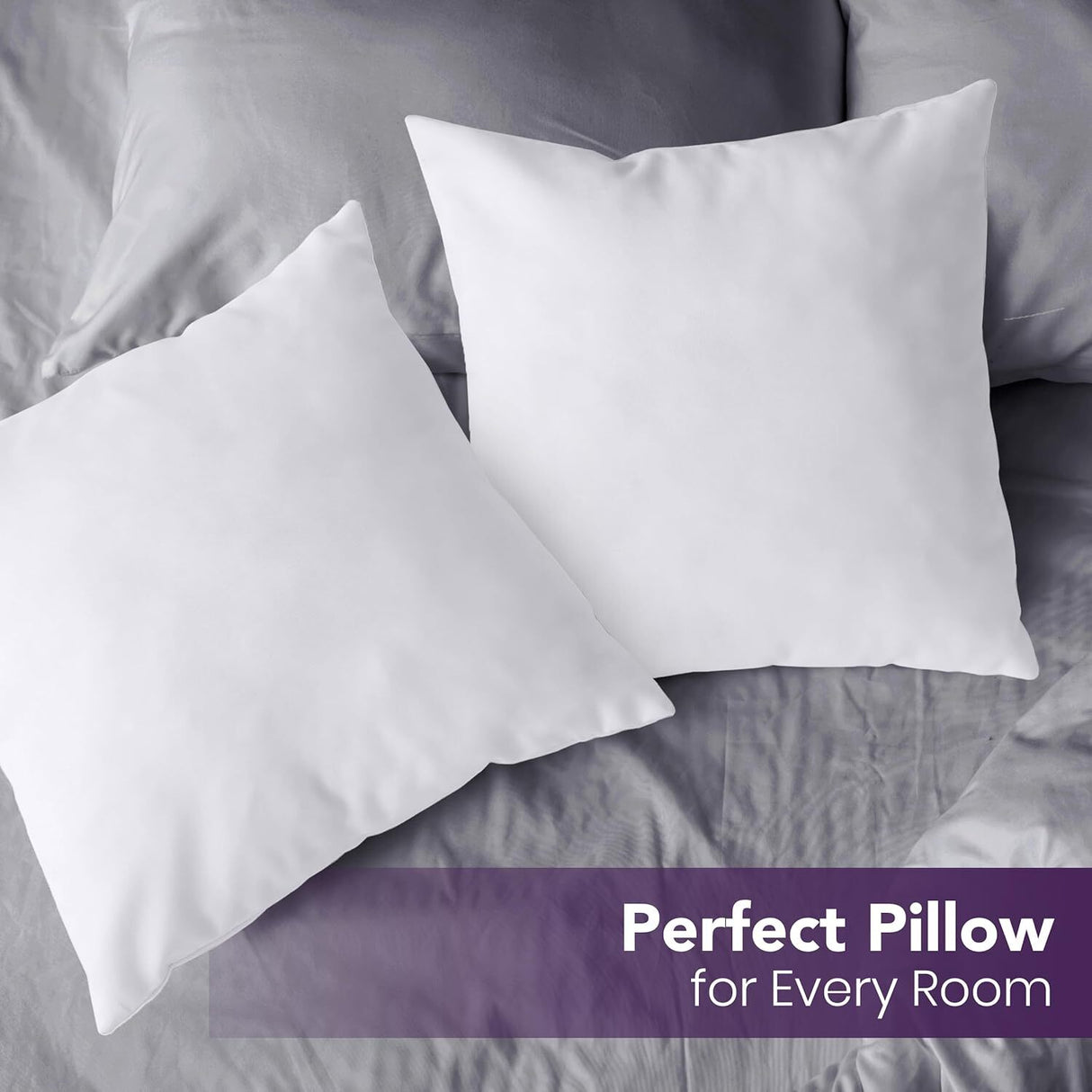 14x Premium European Square Pillow & Cover - 100% Cotton - 65x65cm