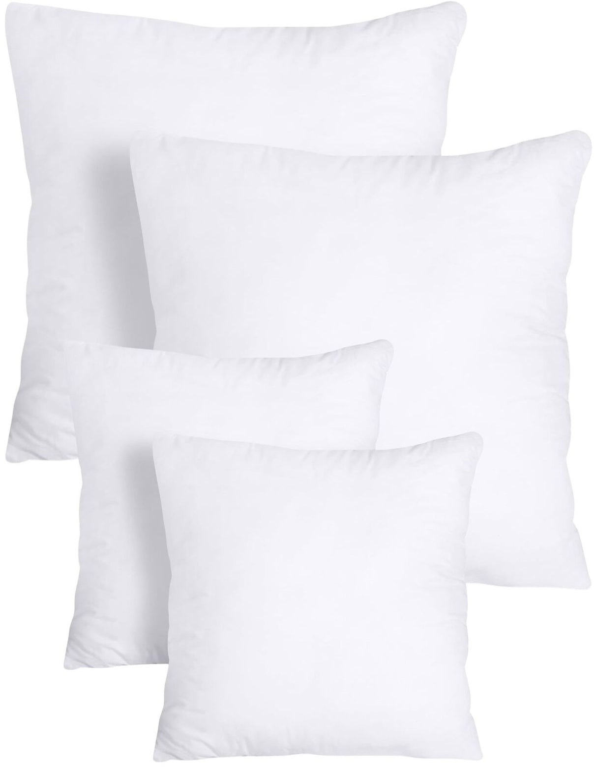 4x Premium European Square Pillow & Cover - 100% Cotton - 65x65cm