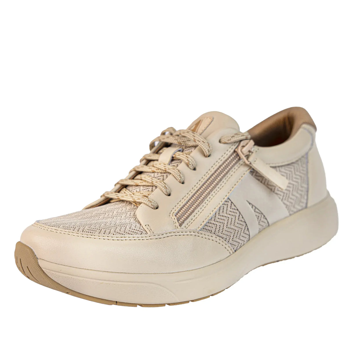 Alegria Womens Sneakers Eazeer Black Out Vegan Leather Shoes w/ Zip in Bone