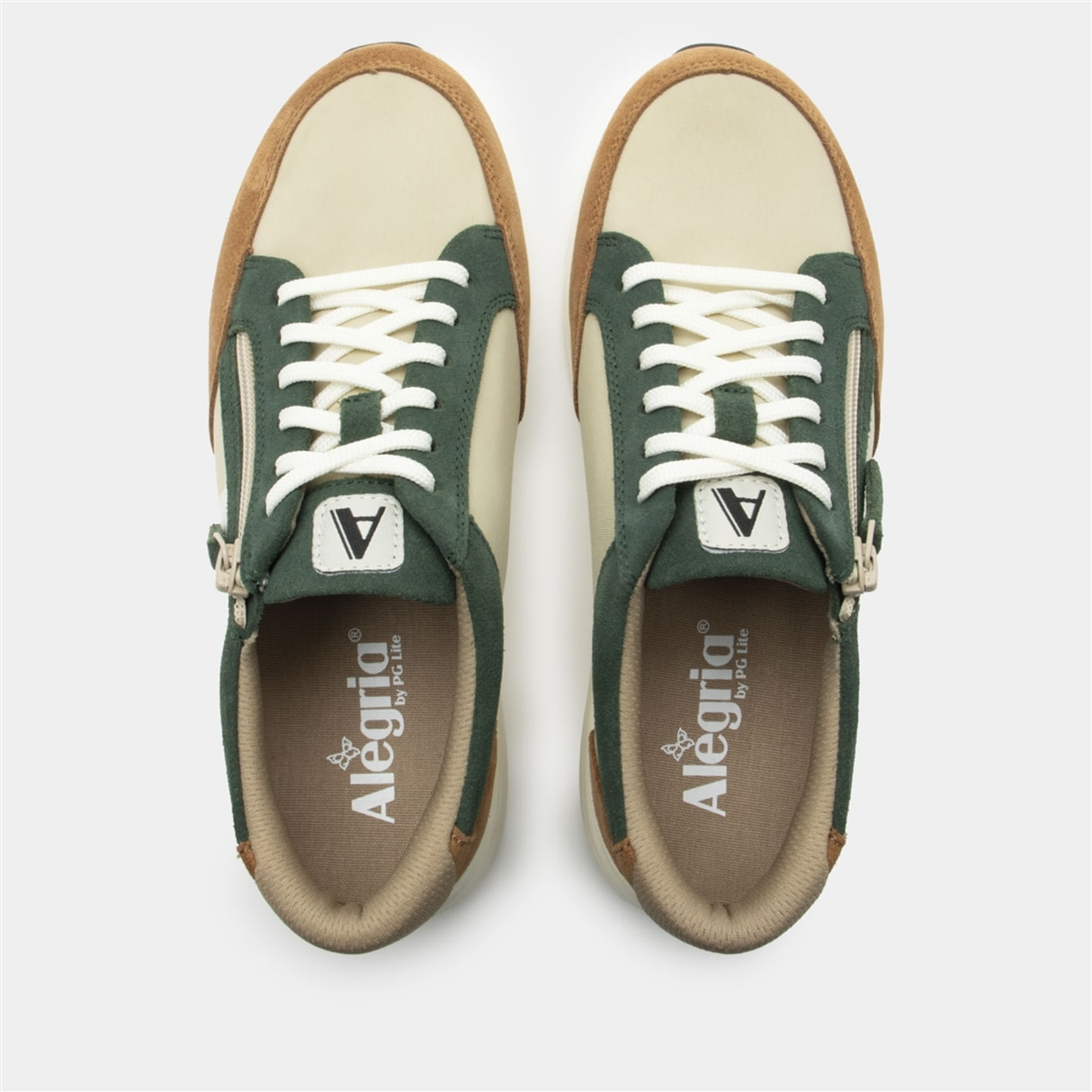 Alegria Eazeer Womens Athletic Shoes - Nomad (Vegan Leather Sneakers w/ Side Zip)