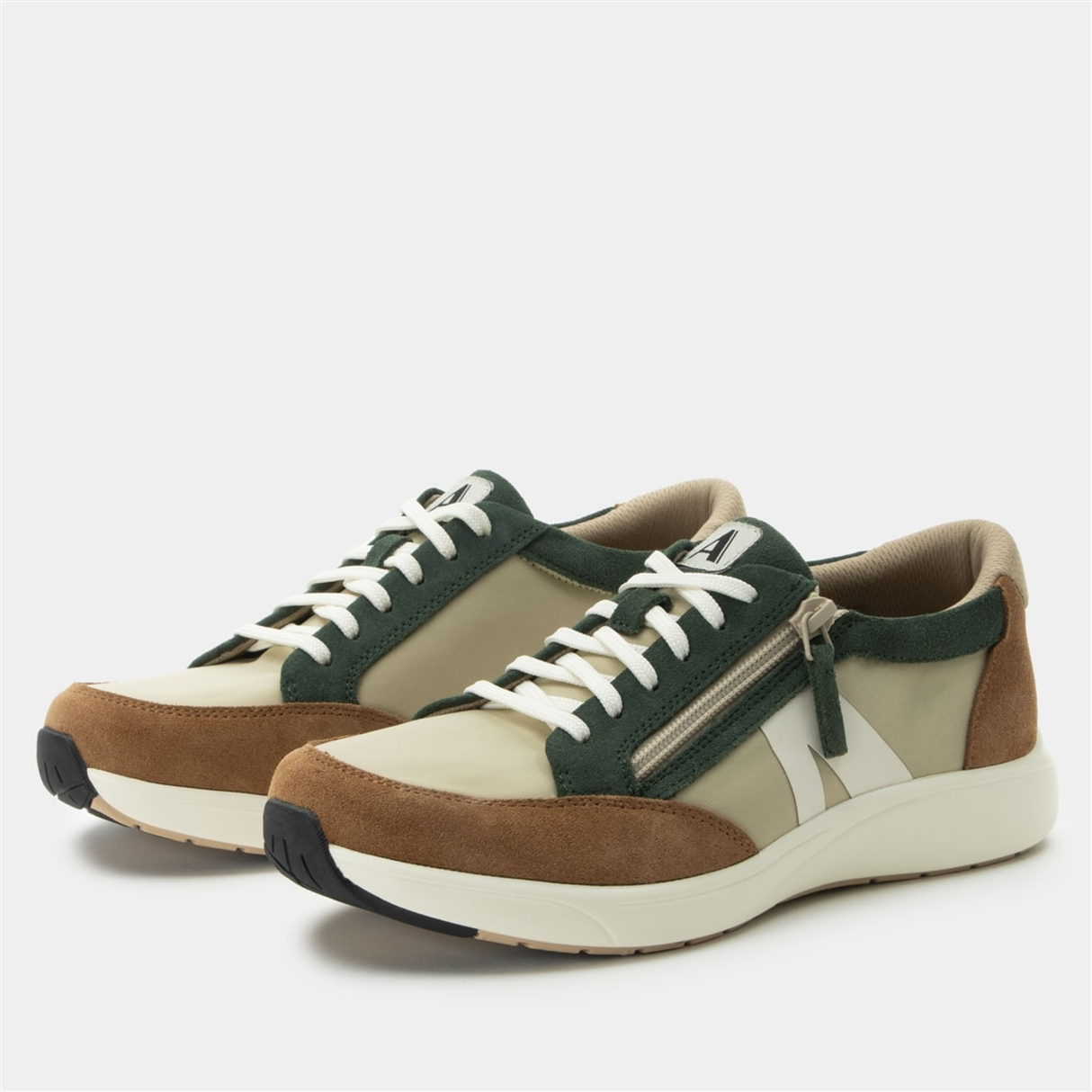 Alegria Eazeer Womens Athletic Shoes - Nomad (Vegan Leather Sneakers w/ Side Zip)