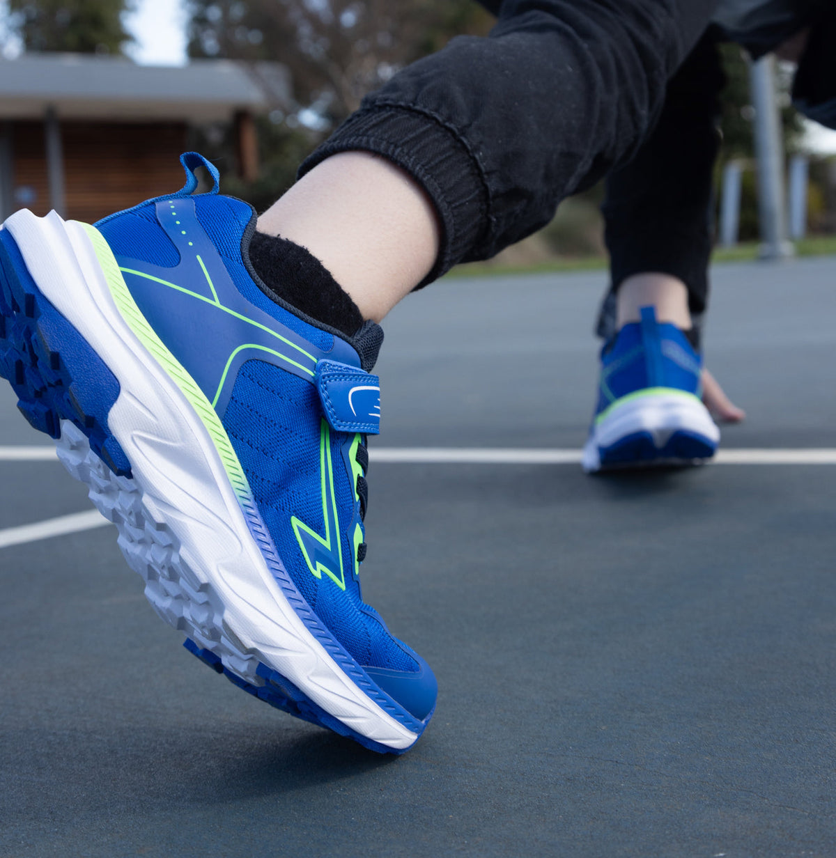 Sfida Dash Boys V Strap Runners - Royal/Lime (Kids Sneakers/Shoes)