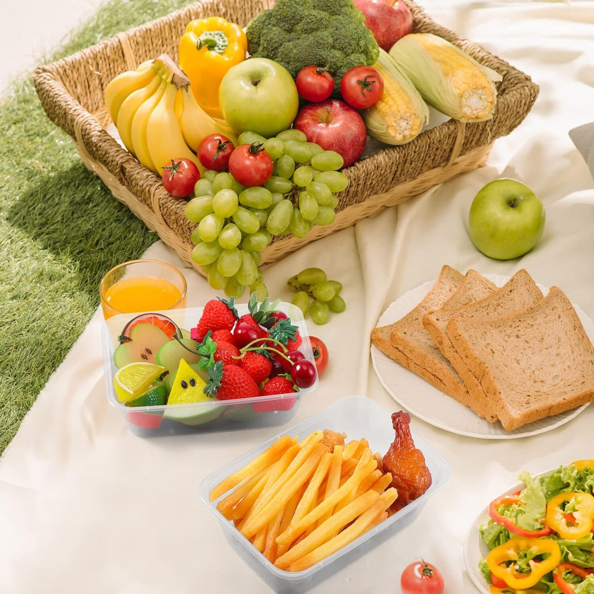 120x 1500ml Plastic Reusable Food Containers with Lids- BPA Free (217*145*72mm)