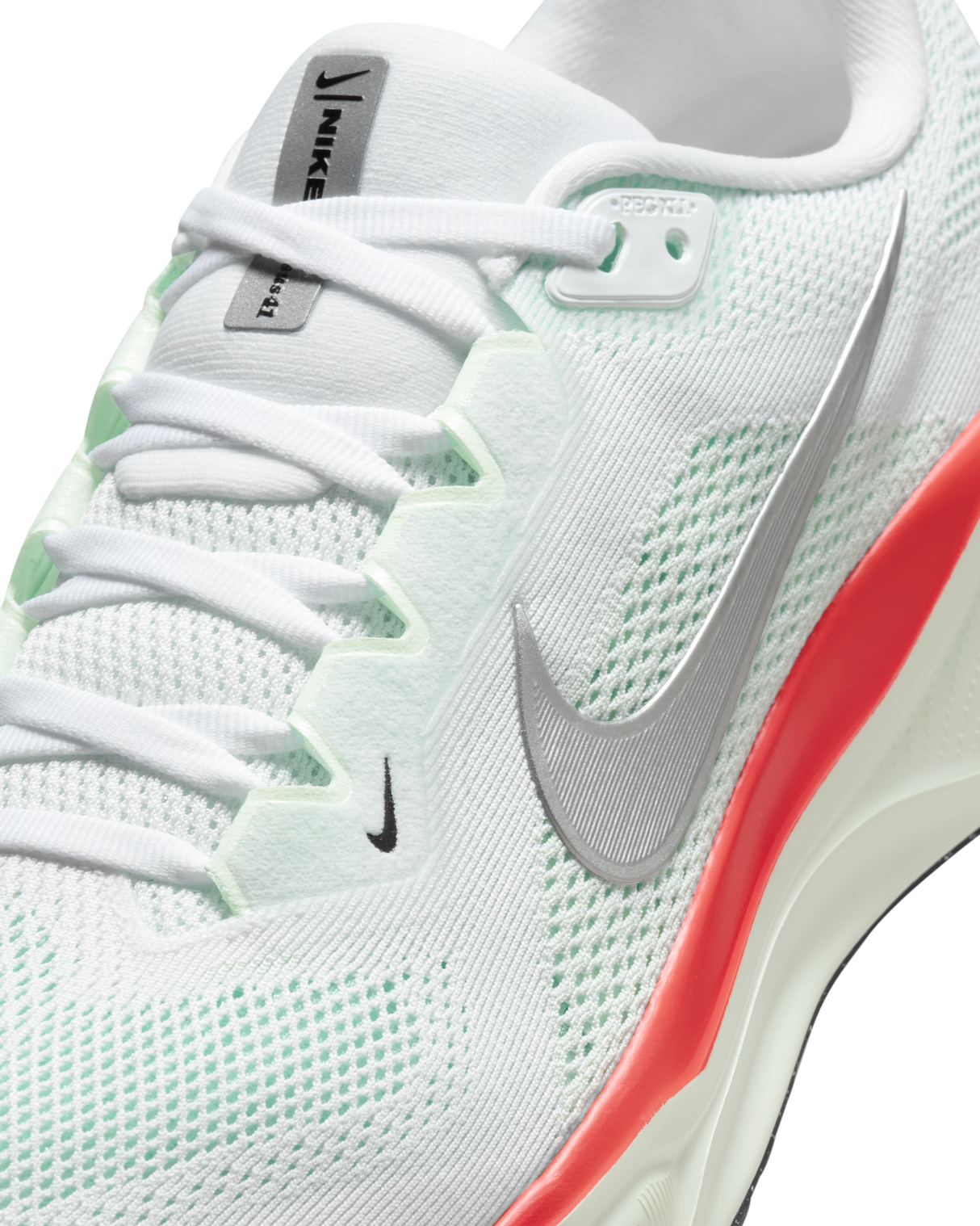 Nike Mens Air Zoom Pegasus 41 Sneakers Shoes Runners in White/Barely Green/Crimson