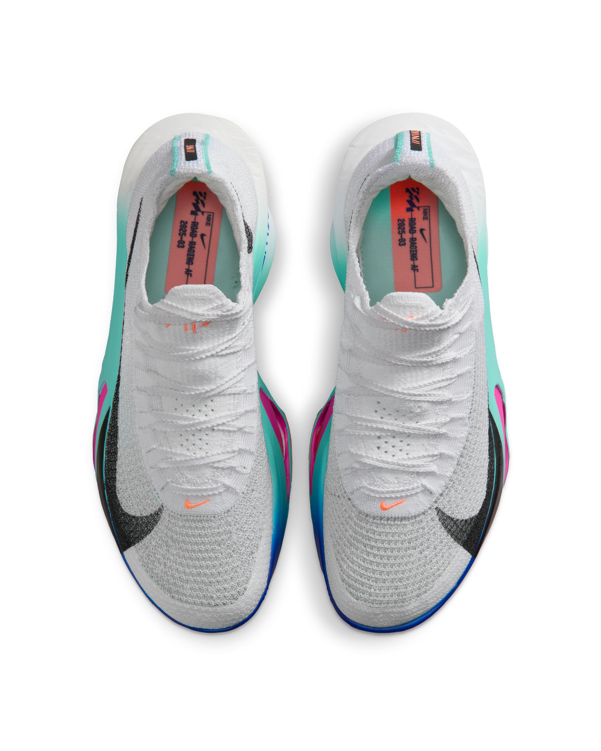 Nike Womens Alphafly 3 Road Racing Shoes - White-Turquoise-Concord (Athletic Sneakers/Runners)