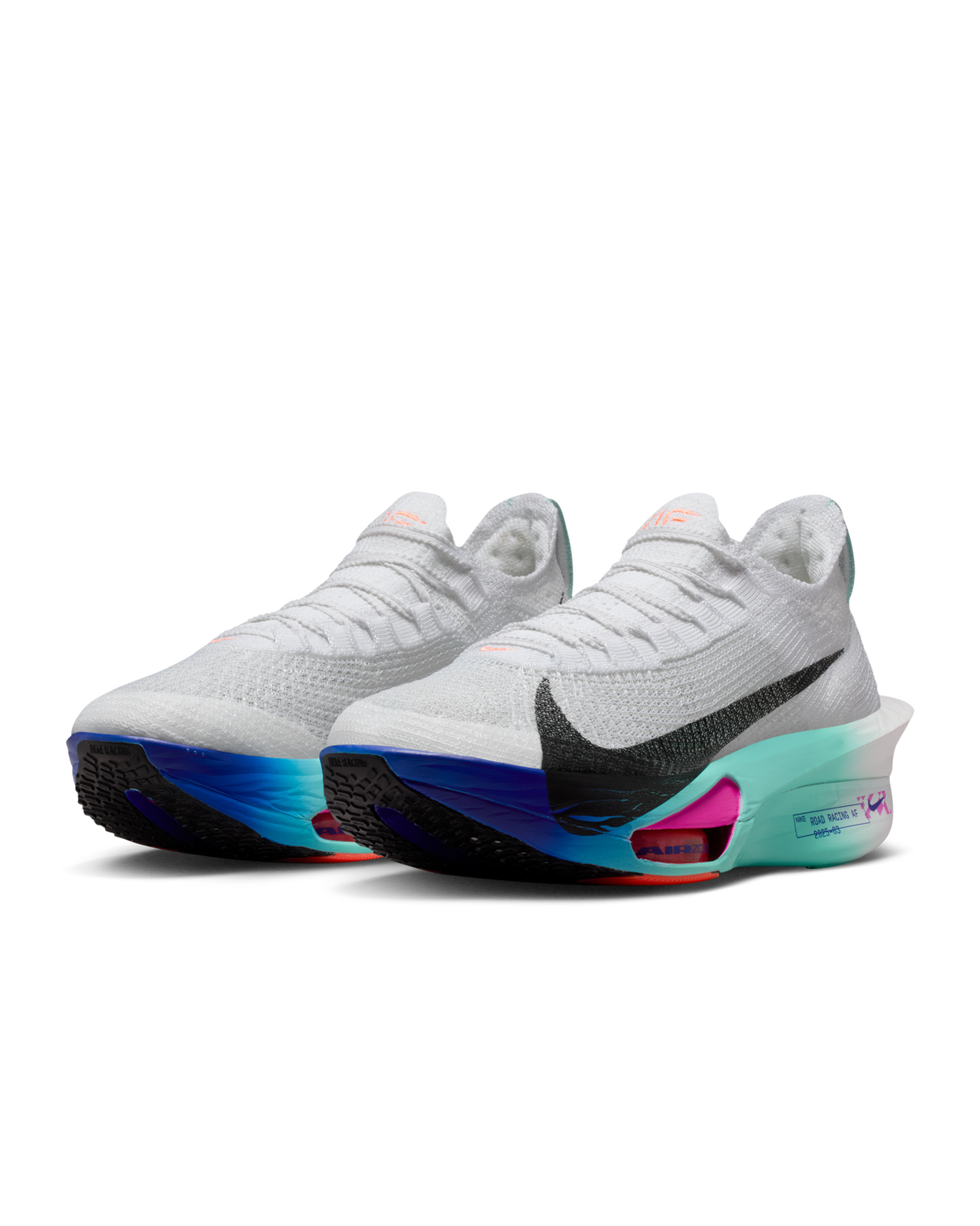 Nike Womens Alphafly 3 Road Racing Shoes - White-Turquoise-Concord (Athletic Sneakers/Runners)