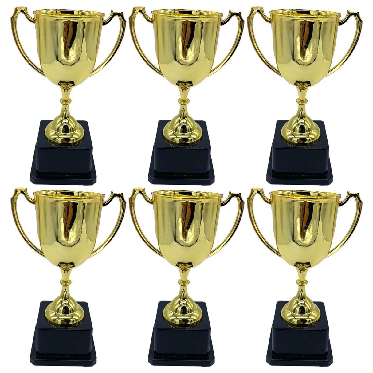 6x Gold Trophy Cup Bulk Pack - School Sports Day Winners/Events Award