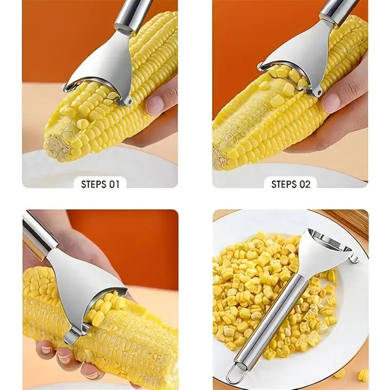 Stainless Steel Corn Peeler Thresher Tools Kitchen Cob Kerneler Cutter Remover