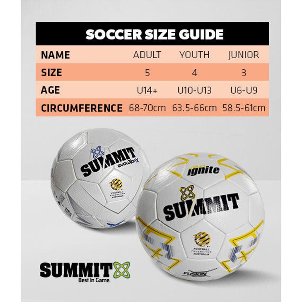 Football Australia Summit Ignite Soccer Ball Size 5 - Yellow