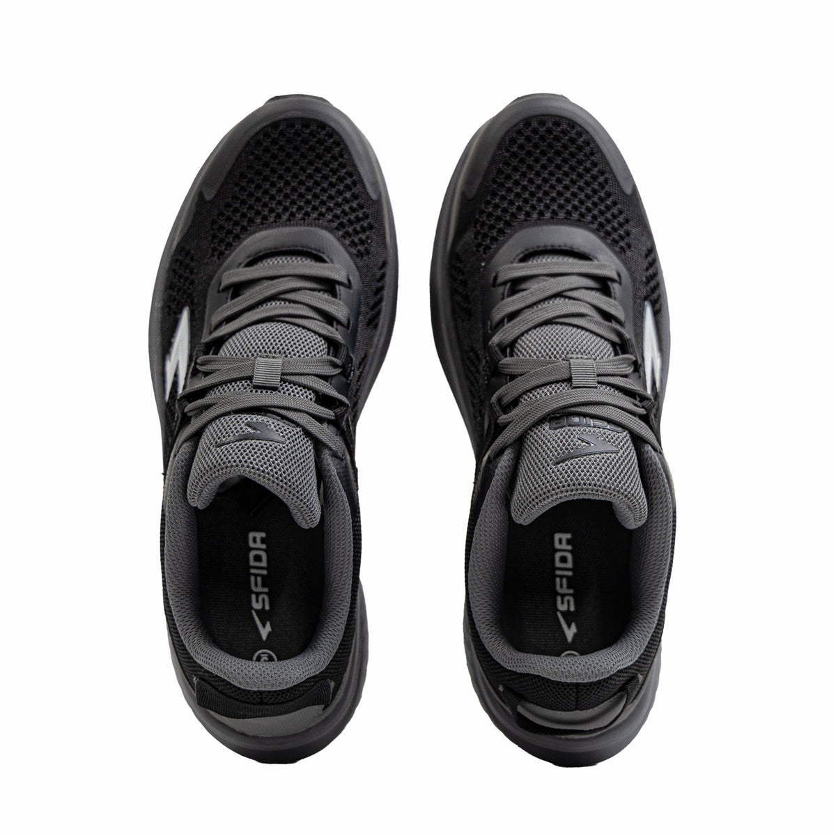Sfida Flex Mens Knit Runners - Black/Grey (US 14)