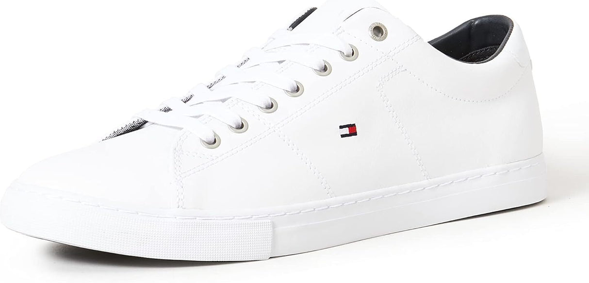 Tommy Hilfiger Mens Essential Leather Sneakers Shoes - White
