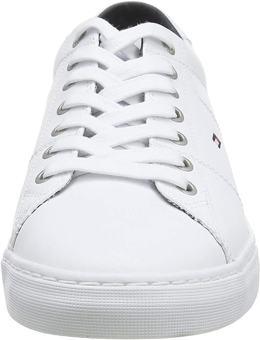Tommy Hilfiger Mens Essential Leather Sneakers Shoes - White