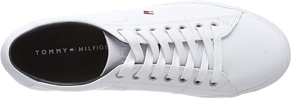 Tommy Hilfiger Mens Essential Leather Sneakers Shoes - White