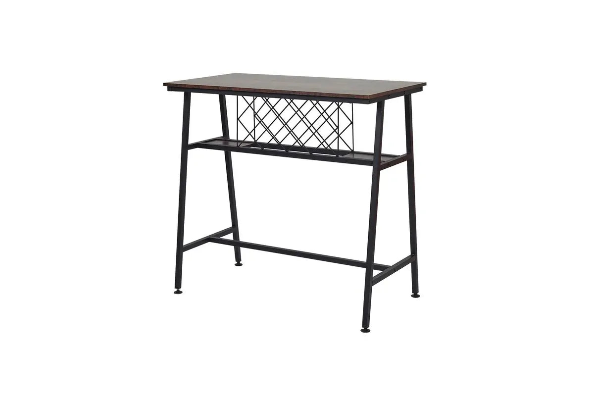 Viviendo Bar Table with Wine Storage Rack - Industrial Style