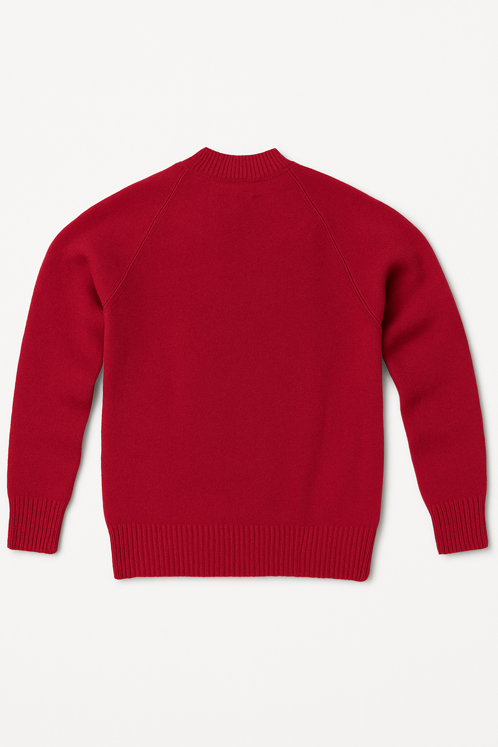 Full Zip 100% SHETLAND WOOL Up Knit JUMPER Pullover Mens Sweater Knitted - Red