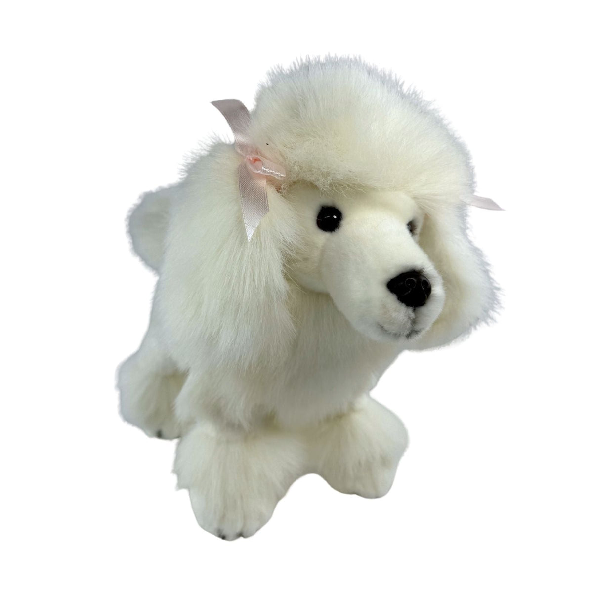 Bocchetta Fifi 28cm Standing Poodle Plush Toy - White (Realistic Stuffed Animal Dog Gift)