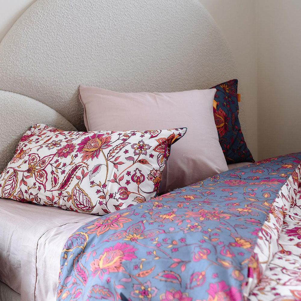 100% Cloud Cotton Duvet Quilt Cover Set w/ 2 Pillow Cases in Fiona