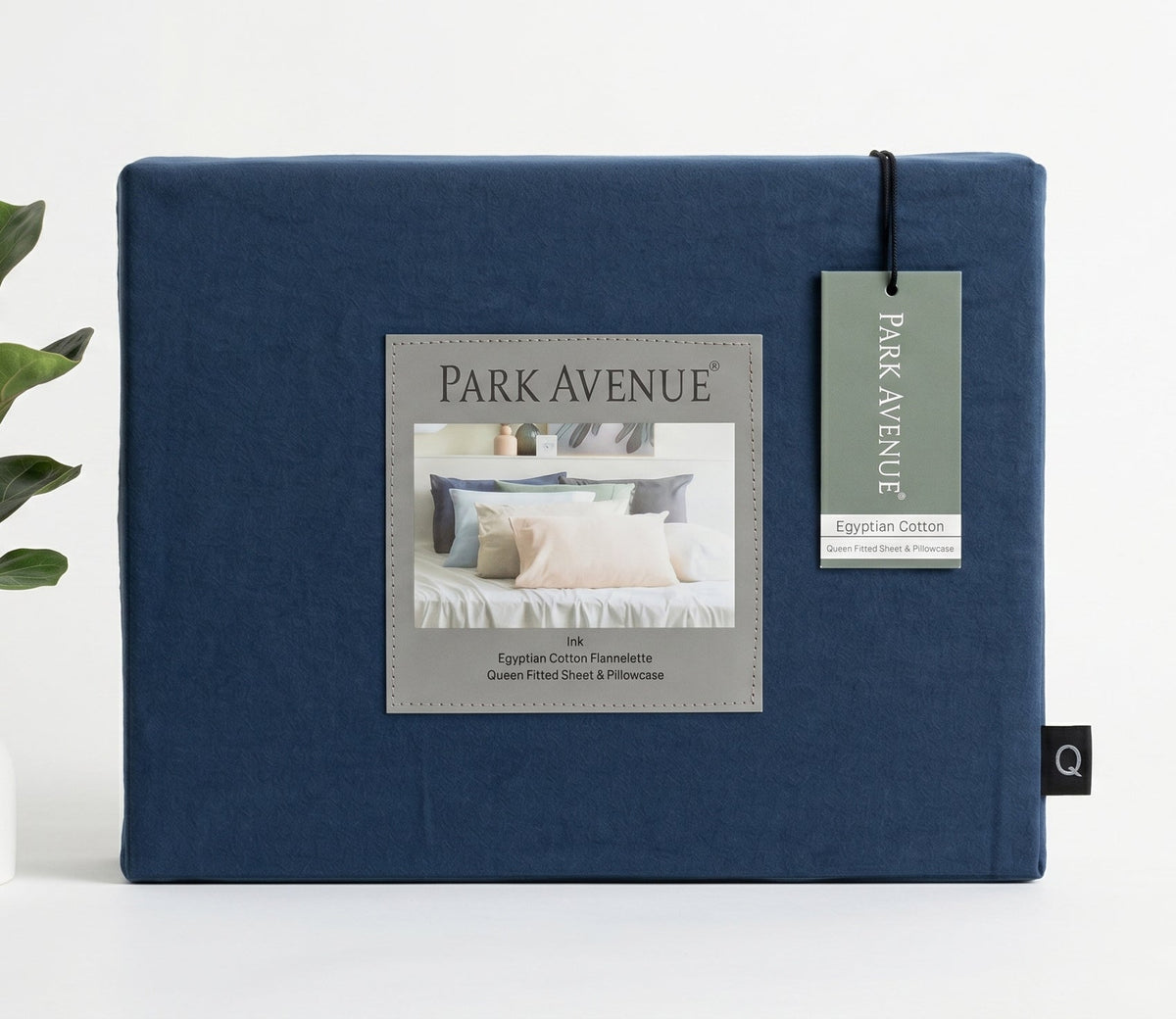 Park Avenue 175 GSM Egyptian Cotton Flannelette Kids Fitted Sheet & Pillowcase Set - Ink