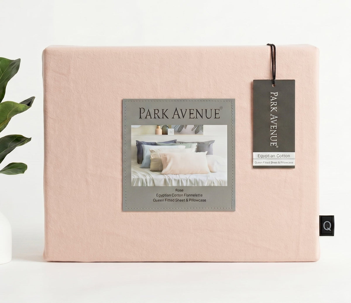Park Avenue 175 GSM Egyptian Cotton Flannelette Kids Fitted Sheet & Pillowcase Set - Rose