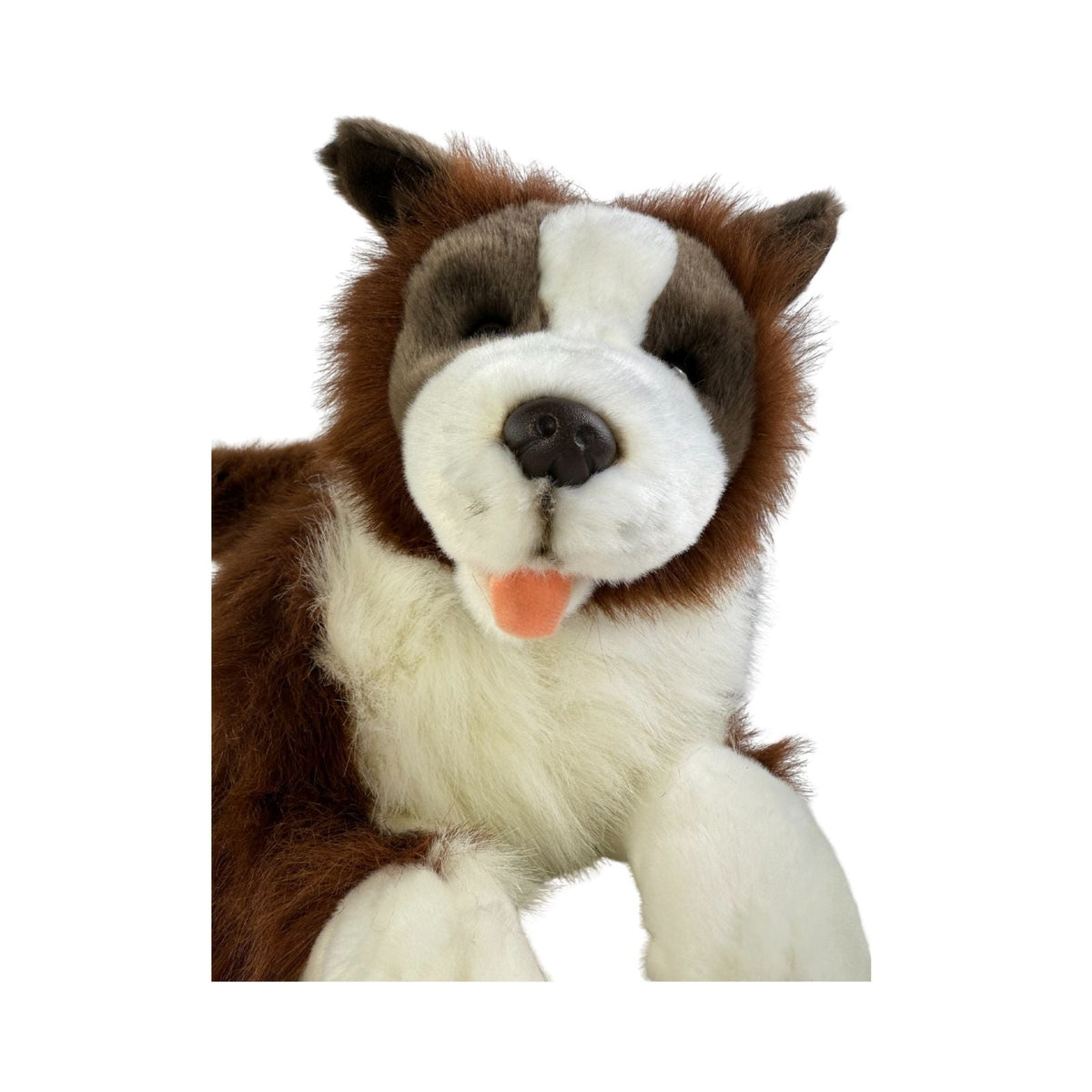 Bocchetta Fudge 62cm Lying Border Collie Plush Toy - Chocolate (Realistic Stuffed Animal Dog Gift)