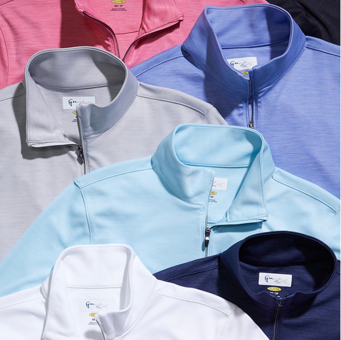 Greg Norman Womens Utility 1/2 Zip Mock Long Sleeve Golf Top in Black Heather