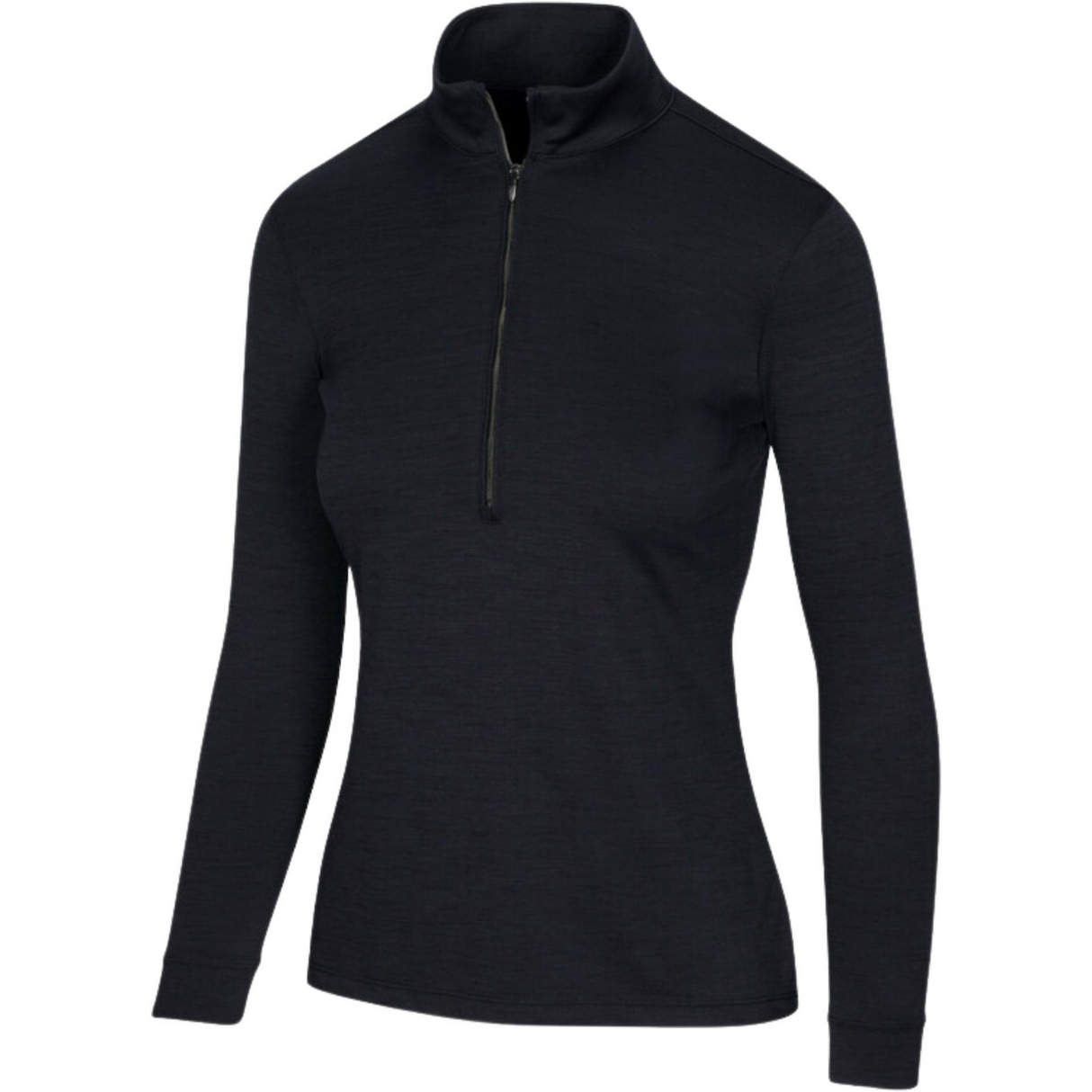 Greg Norman Womens Utility 1/2 Zip Mock Long Sleeve Golf Top in Black Heather