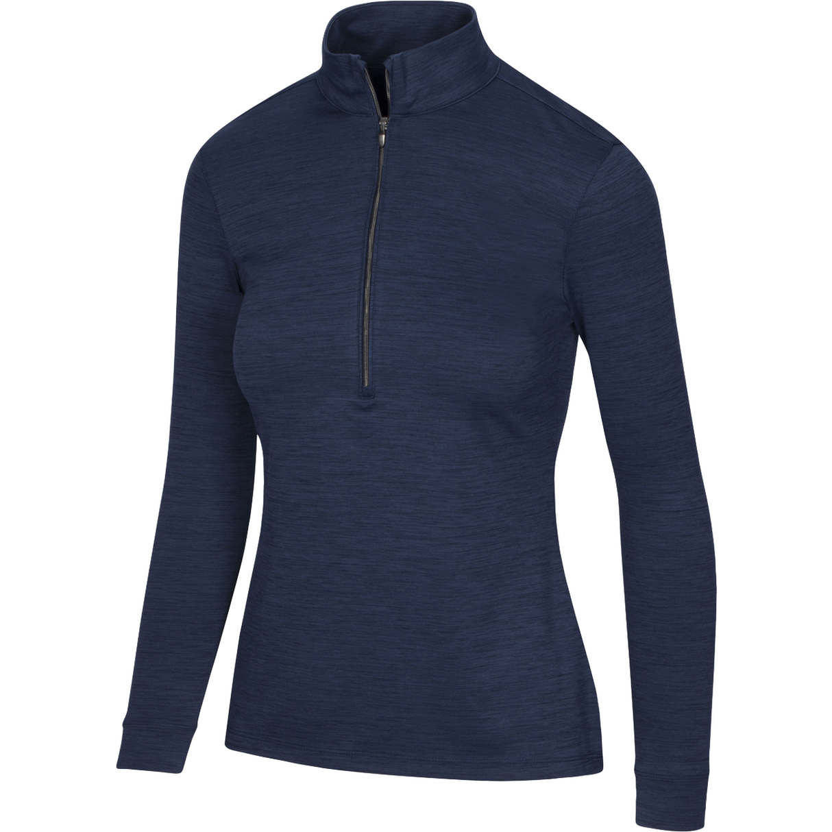 Greg Norman Womens Utility 1/2 Zip Mock Long Sleeve Golf Top in Navy Heather