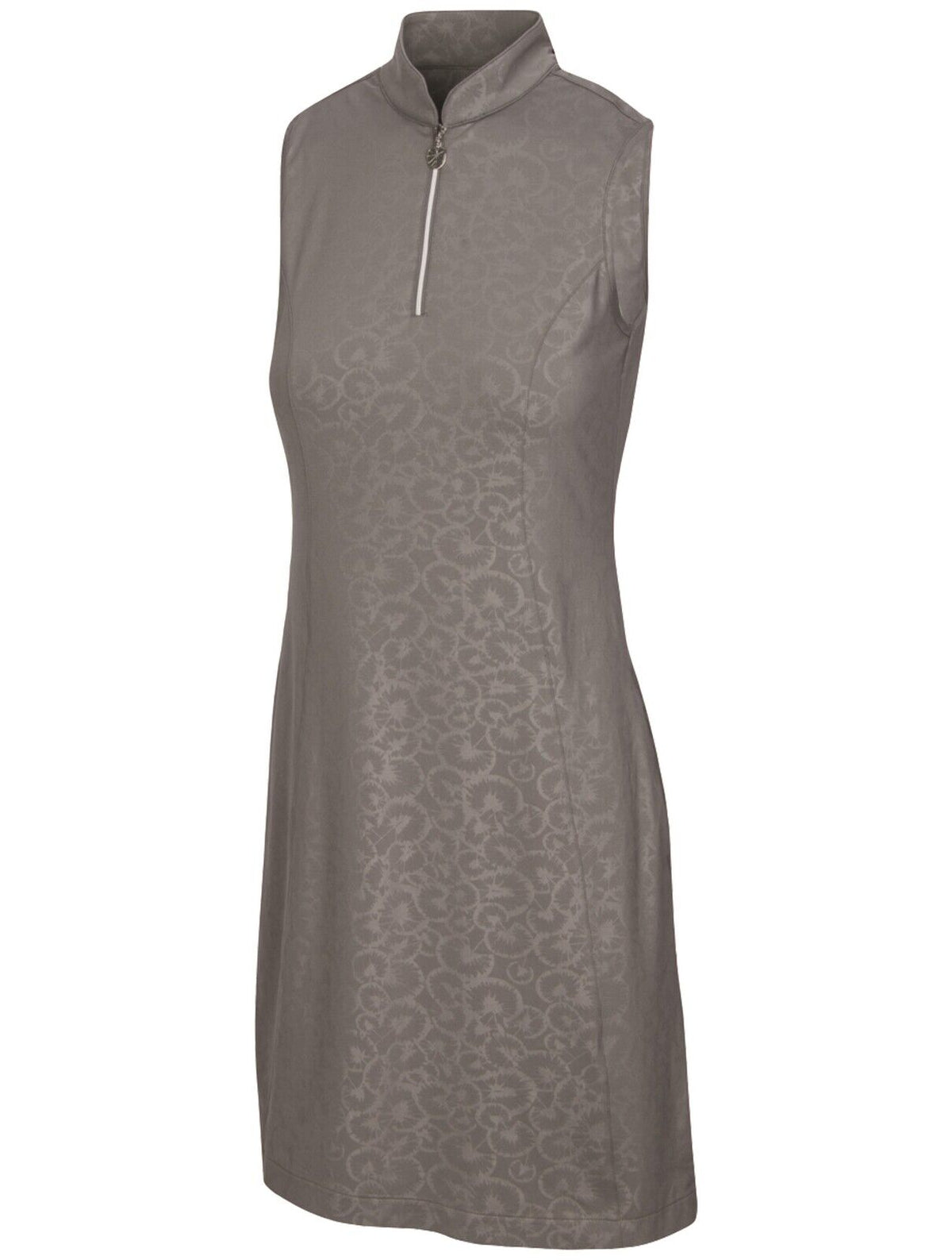 Greg Norman Gardenia Sleeveless Golf Zip Dress - Graphite
