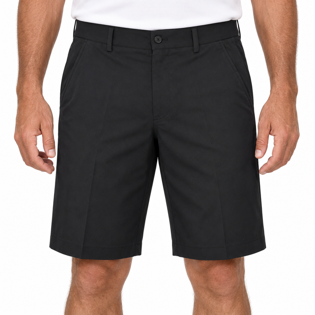 Greg Norman Mens Woven Tech Flat Front Shorts in Black - 32