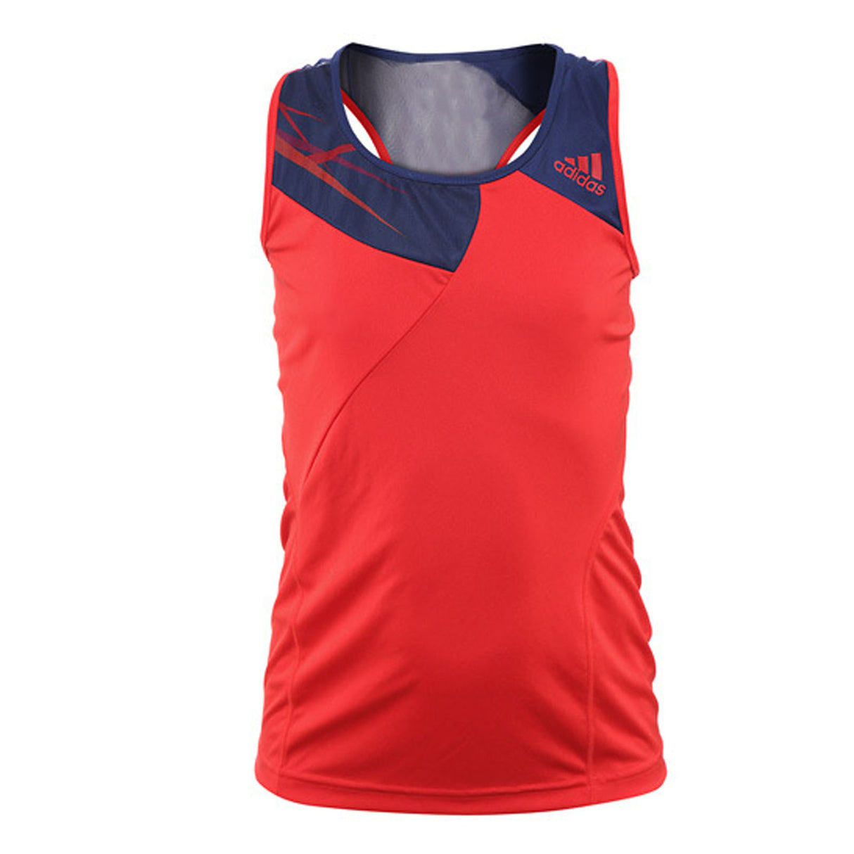 ADIDAS Girls Adizero Tank Hi Rise Top Tennis Sports Kids Childrens - Red/Hero Ink