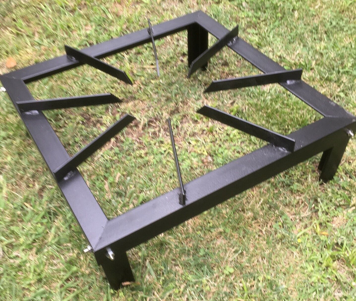 Heavy Duty Metal Gas Burner Stand - Black - 50x50x10cm (BBQ)